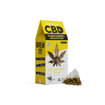 Caja de 12 bolsitas de té de manzanilla de espectro completo con CBD Equilibrium de 48 mg