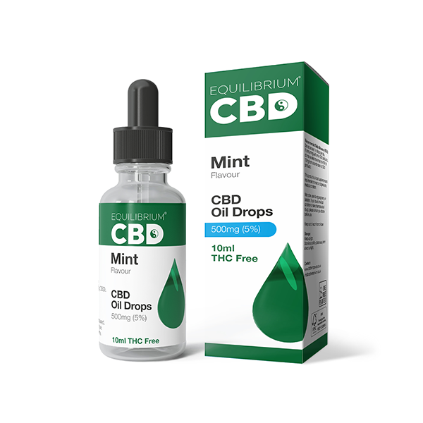 Aceite de CBD Equilibrium de 500 mg, 10 ml, sabor a menta