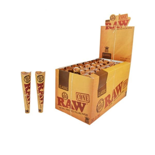 6 x 32 RAW Classic Natural Hemp 1¼ Cones Pré-Enrolados