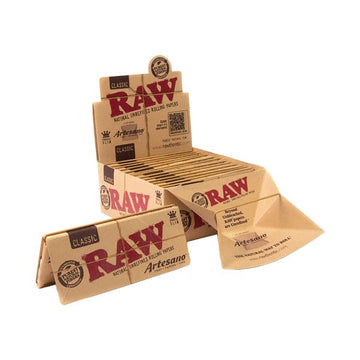 15 papeles de liar Raw Classic Artesano King Size Slim + bandeja y boquillas