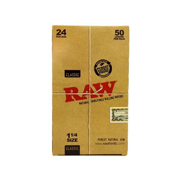 24 papéis de seda Raw Classic tamanho 1 1/4
