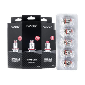 Bobinas de repuesto Smok RPM: bobina triple de 0,6 ohmios, malla de 0,4 ohmios, cuarzo de 1,2 ohmios y SC de 1,0 ohmios