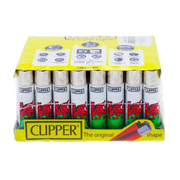 40 encendedores recargables Clipper clásicos con bandera de Gales - CL5C047UKH