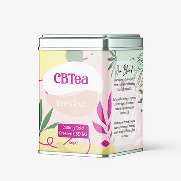 CBD de espectro completo prensado en frío de 250 mg de CBTea, frutos rojos - 100 g