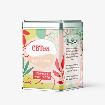 CBTea 125 mg CBD de espectro completo prensado en frío Desayuno inglés 50 g