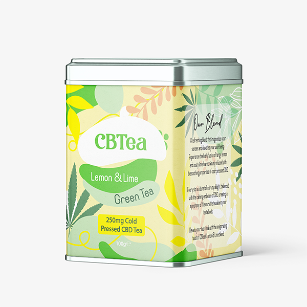 CBTea 250mg Chá Verde CBD Full Spectrum Prensado a Frio Limão e Lima - 100g 