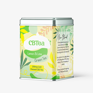 Té verde con limón y lima CBD de espectro completo prensado en frío de 250 mg de CBTea - 100 g 