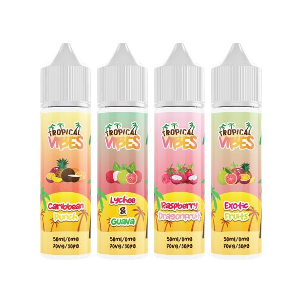 Vibraciones tropicales 50 ml, llenado corto, 0 mg (70 VG/30 PG)