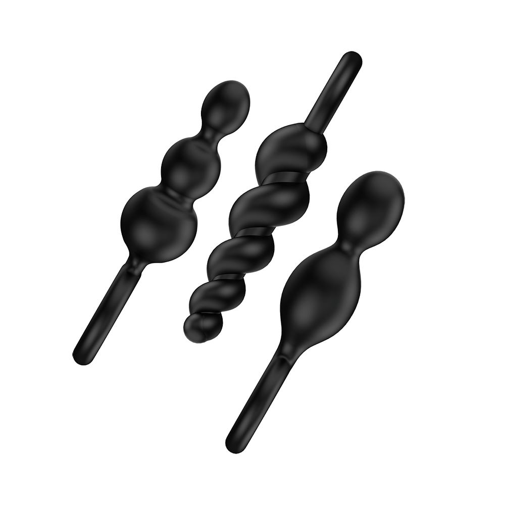 Satisfyer Booty Call - Juego de 3 tapones anales negros