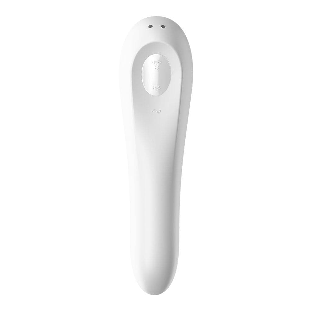 Masajeador de clítoris de doble placer con aplicación habilitada de Satisfyer, color blanco