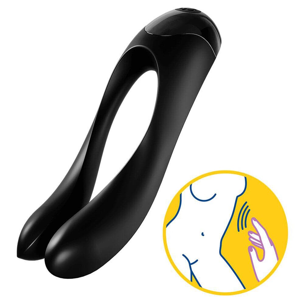 Satisfyer Candy Cane Dedo Vibrador Preto