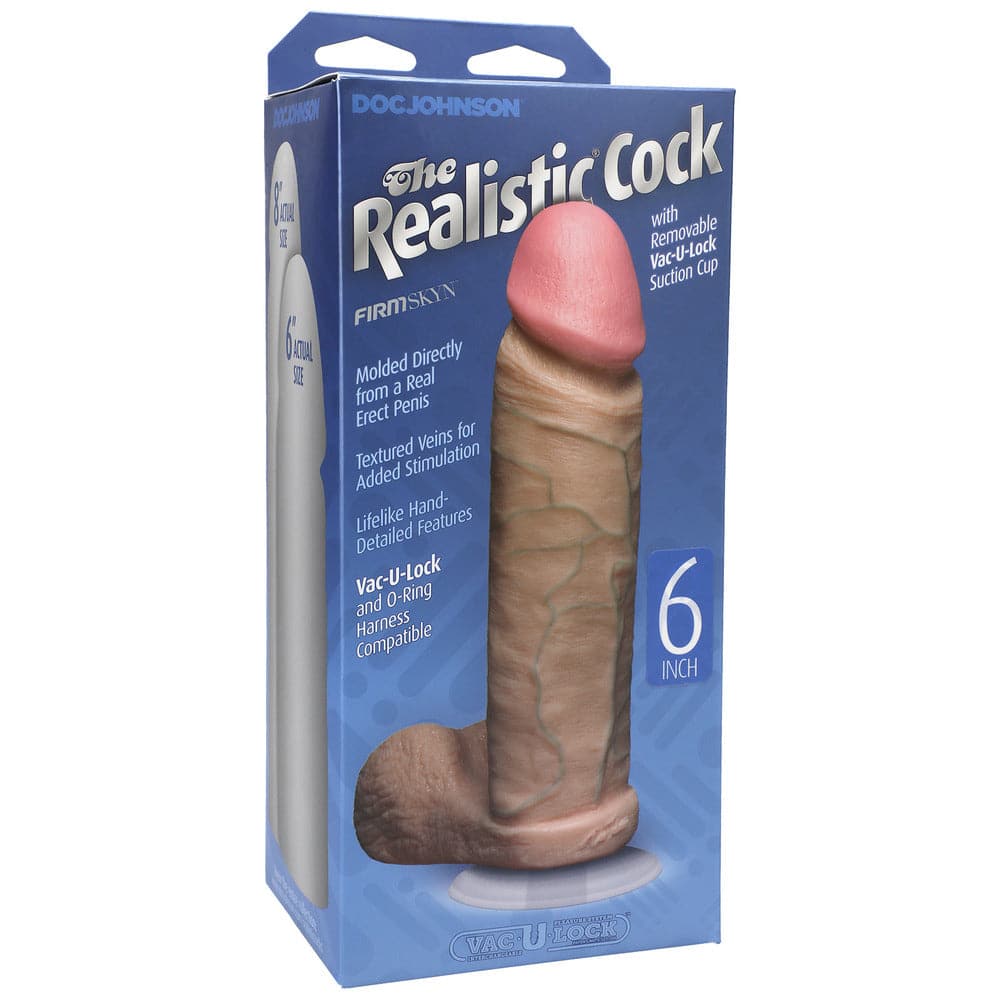 O dildo realista de 6 polegadas Flesh Pink