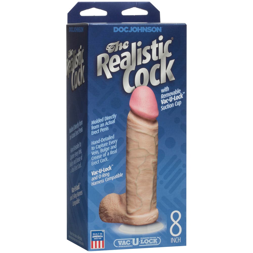 O dildo realista de 8 polegadas Flesh Pink