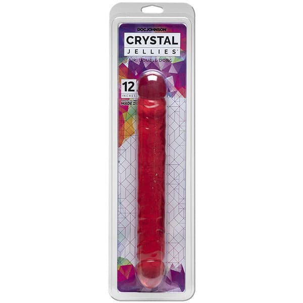 Crystal Jellies - Pene doble de 12 pulgadas, color rosa