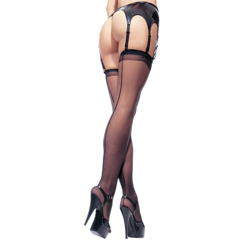 Medias transparentes Leg Avenue negras talla 6 a 12 del Reino Unido