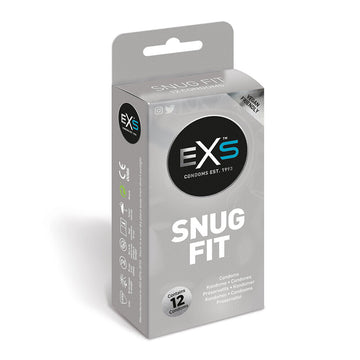 Condones EXS Snug Closer Fitting, paquete de 12