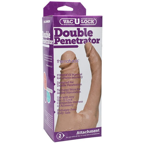 Acessório de dildo natural Vac-U-Lock Double Penetrator