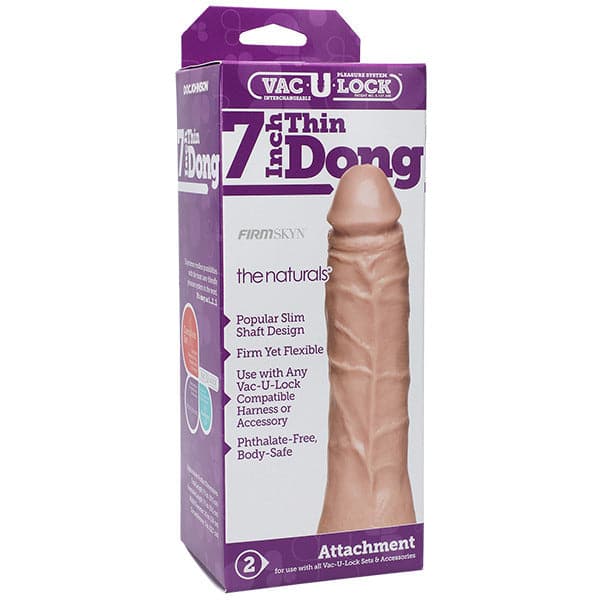 Accesorio para pene fino de 7 pulgadas Vac-U-Lock, de color natural