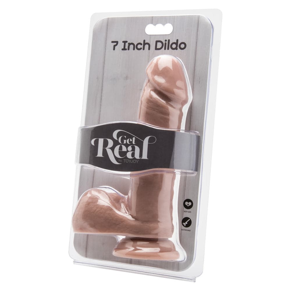 ToyJoy Get Real Dong de 7 polegadas com bolas rosa carne