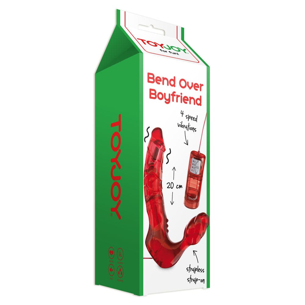 ToyJoy Bend Over Boyfriend Strapless Strap On Rojo