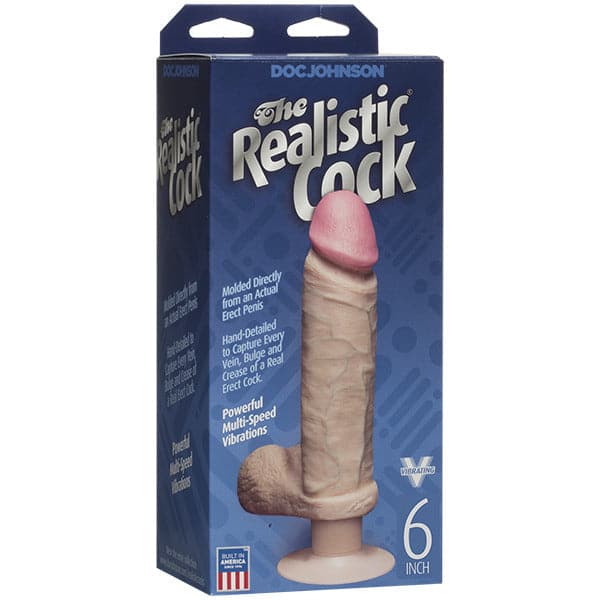 O dildo vibratório realista Cock 6 polegadas Flesh Pink