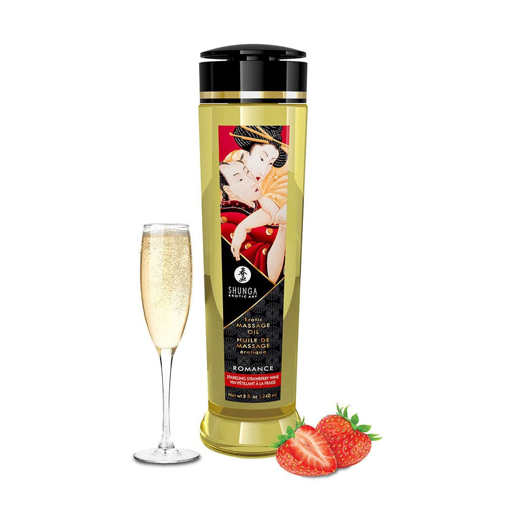 Shunga Óleo de Massagem Romance Espumante Morango Vinho 240ml
