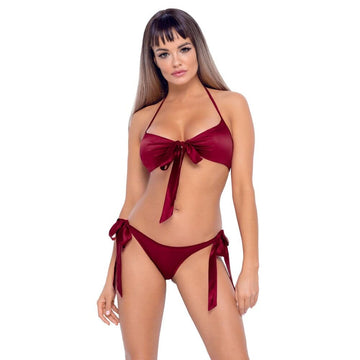 Conjunto de sutiã e calcinha Cottelli Tie Up Vermelho Tamanho: L-XL