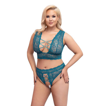 Conjunto de sutiã e calcinha sem virilha Cottelli Curves Tamanho: X Grande