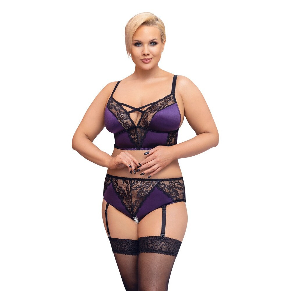 Conjunto de sujetador y liguero Cottelli Curves Talla: XXL