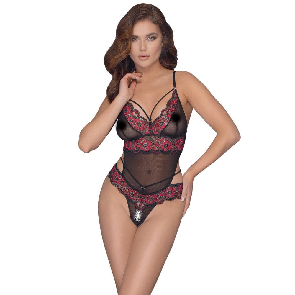 Body Cottelli Crotchless com renda Tamanho: L-XL