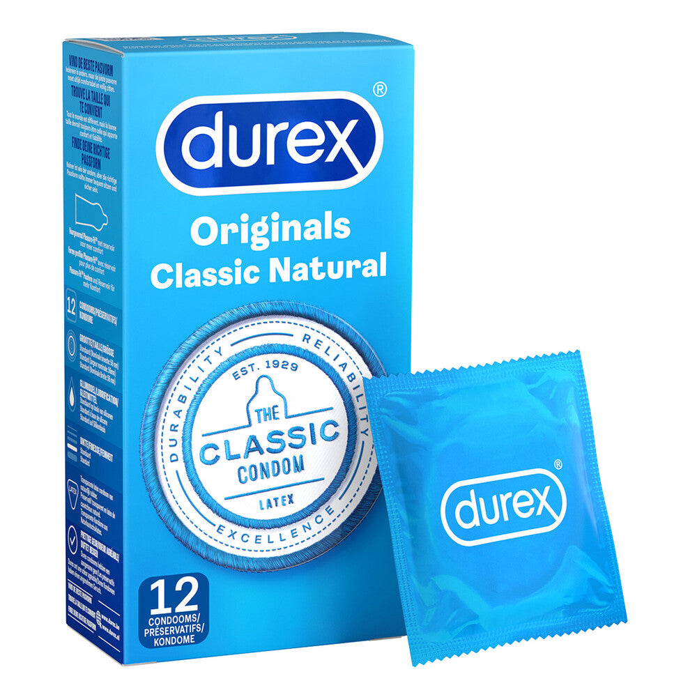 Condones naturales clásicos Durex Originals paquete de 12