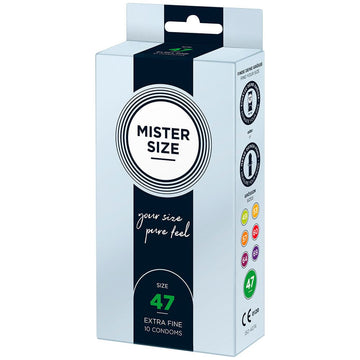 Condones Mister Size 47 mm Your Size Pure Feel, paquete de 10