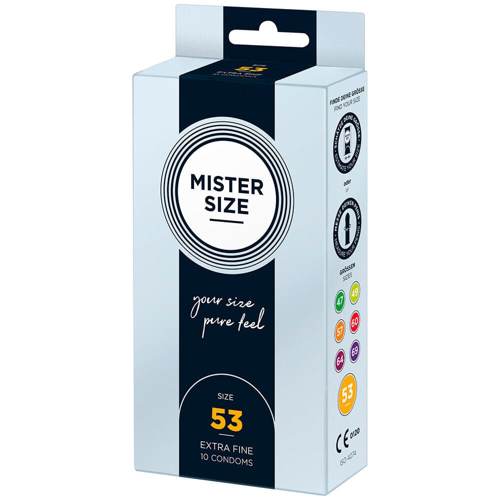 Mister Size 53mm Seu Tamanho Pure Feel Preservativos Pacote com 10