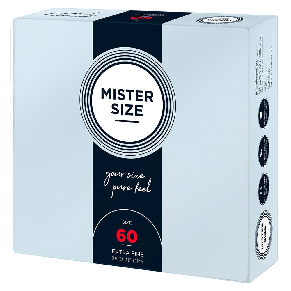 Mister Size 60mm Seu Tamanho Pure Feel Preservativos Pacote com 36