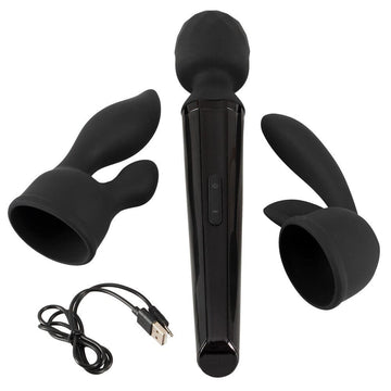 Vibrador de varinha super forte com 2 acessórios