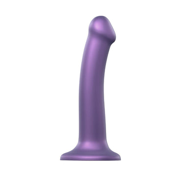 Strap On Me Mono Densidade Metálico Brilho Dildo Médio Roxo