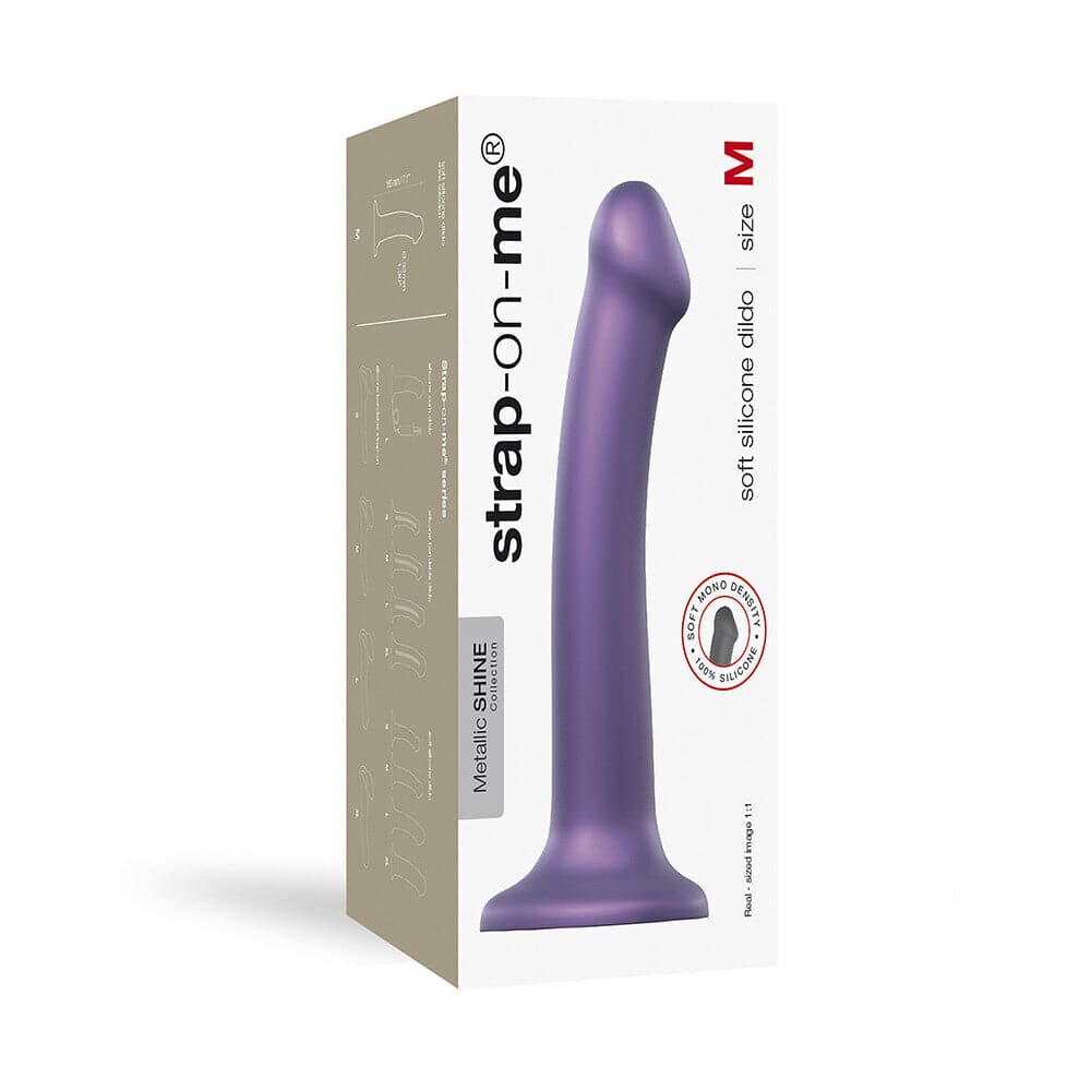 Strap On Me Mono Densidade Metálico Brilho Dildo Médio Roxo