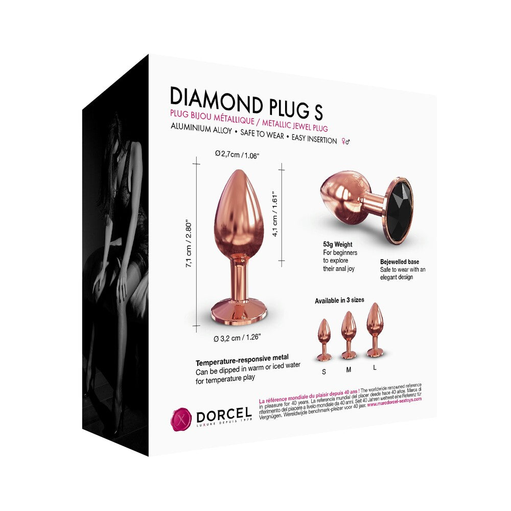 Plug Anal Dorcel Diamond Ouro Rosa Pequeno