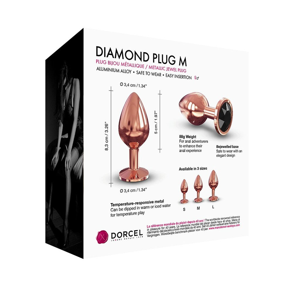 Plug anal Dorcel Diamond ouro rosa médio