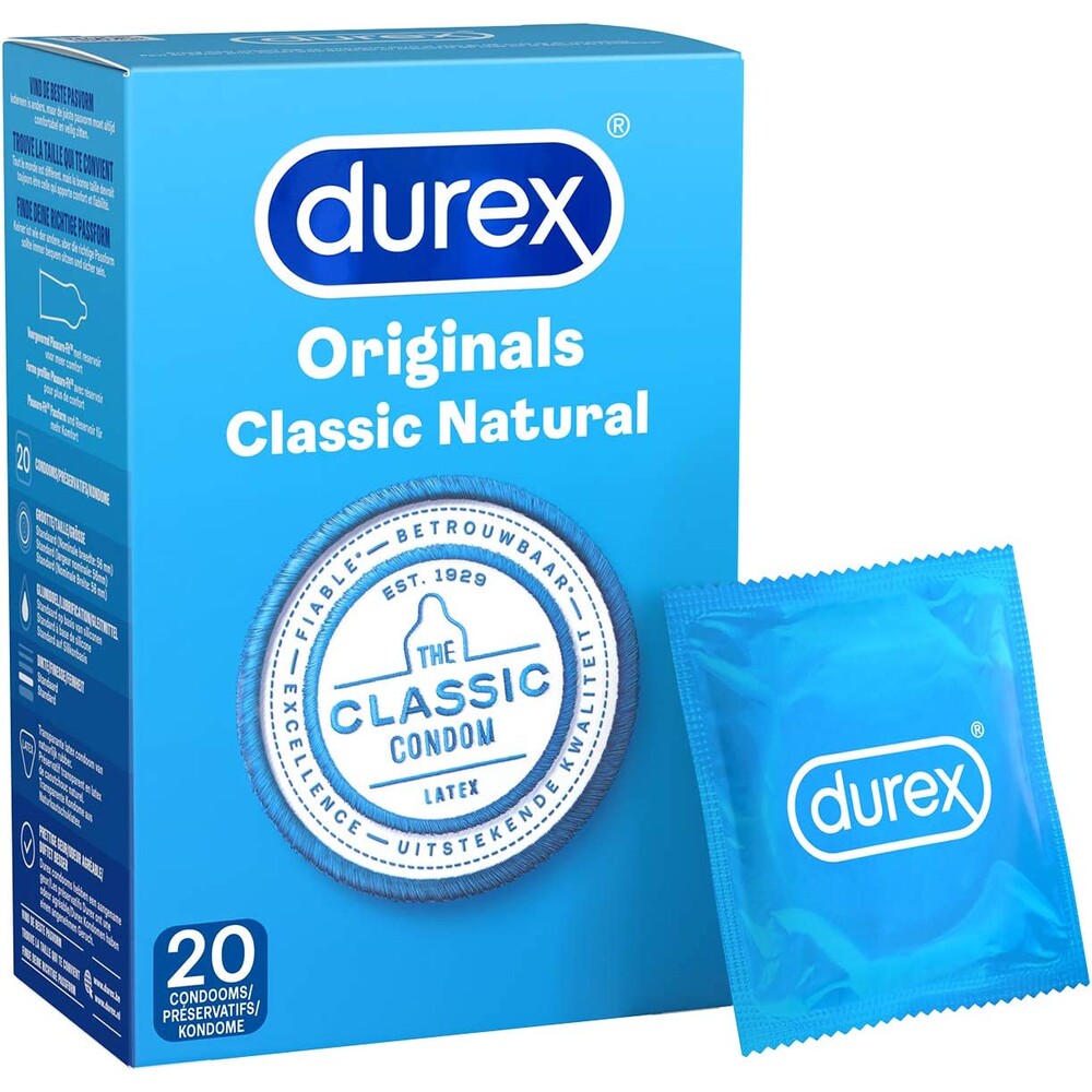 Durex Originals Classic Natural Preservativos Pacote com 20