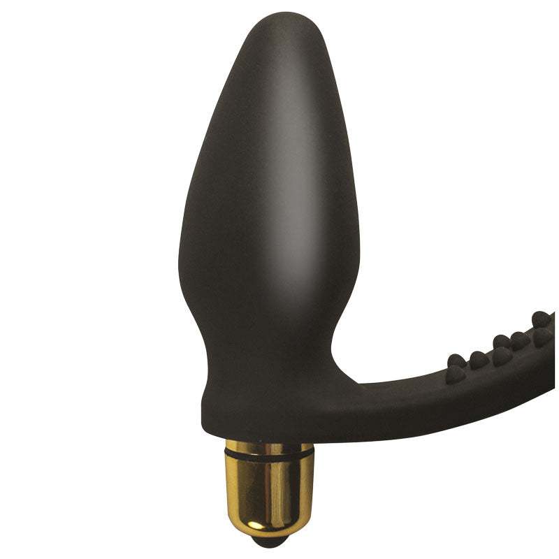 Rocks Off 7 Speed ​​RO-Zen Anel Peniano e Plug Anal Preto