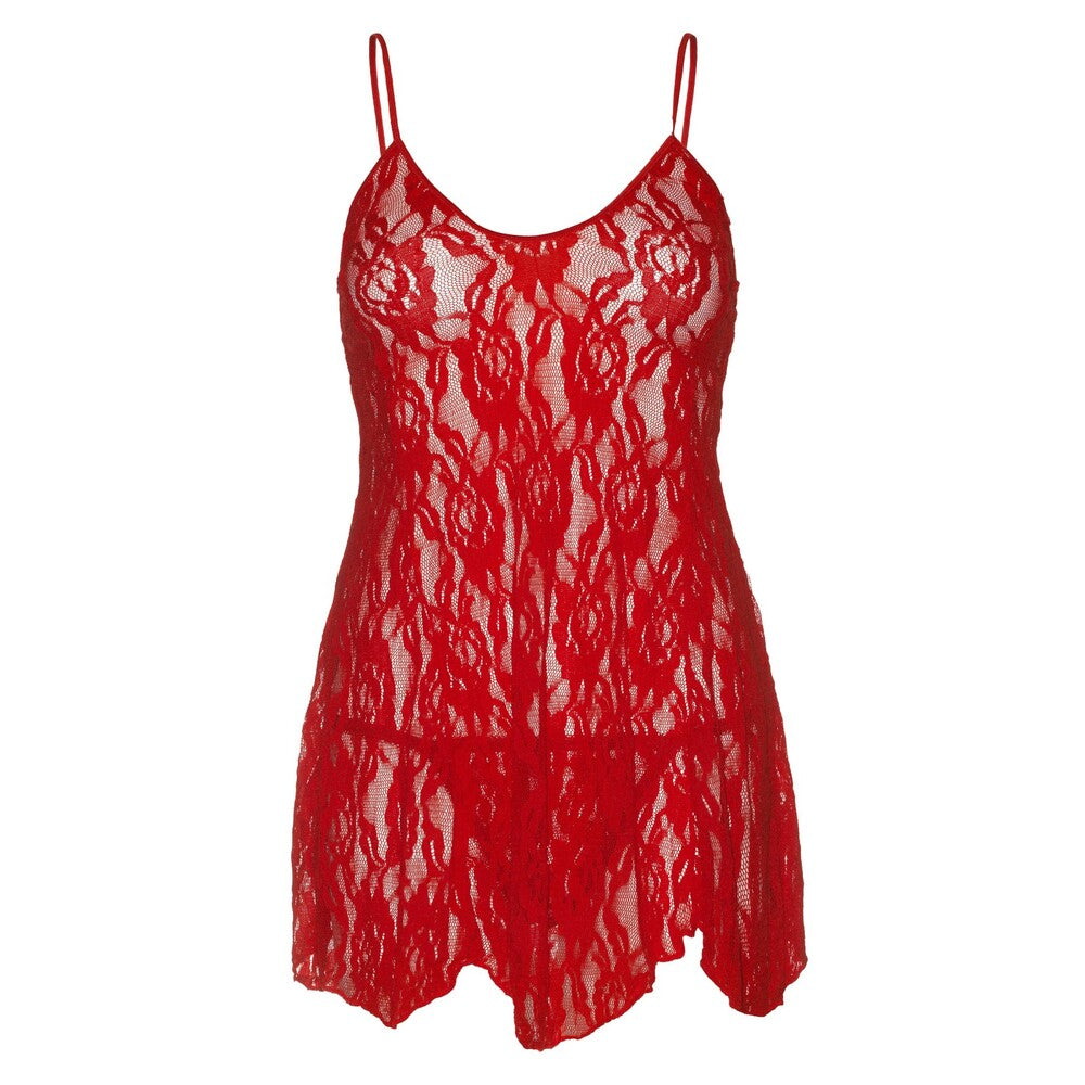 Leg Avenue Rose Lace Flair Chemise Vermelho Reino Unido 14 a 18