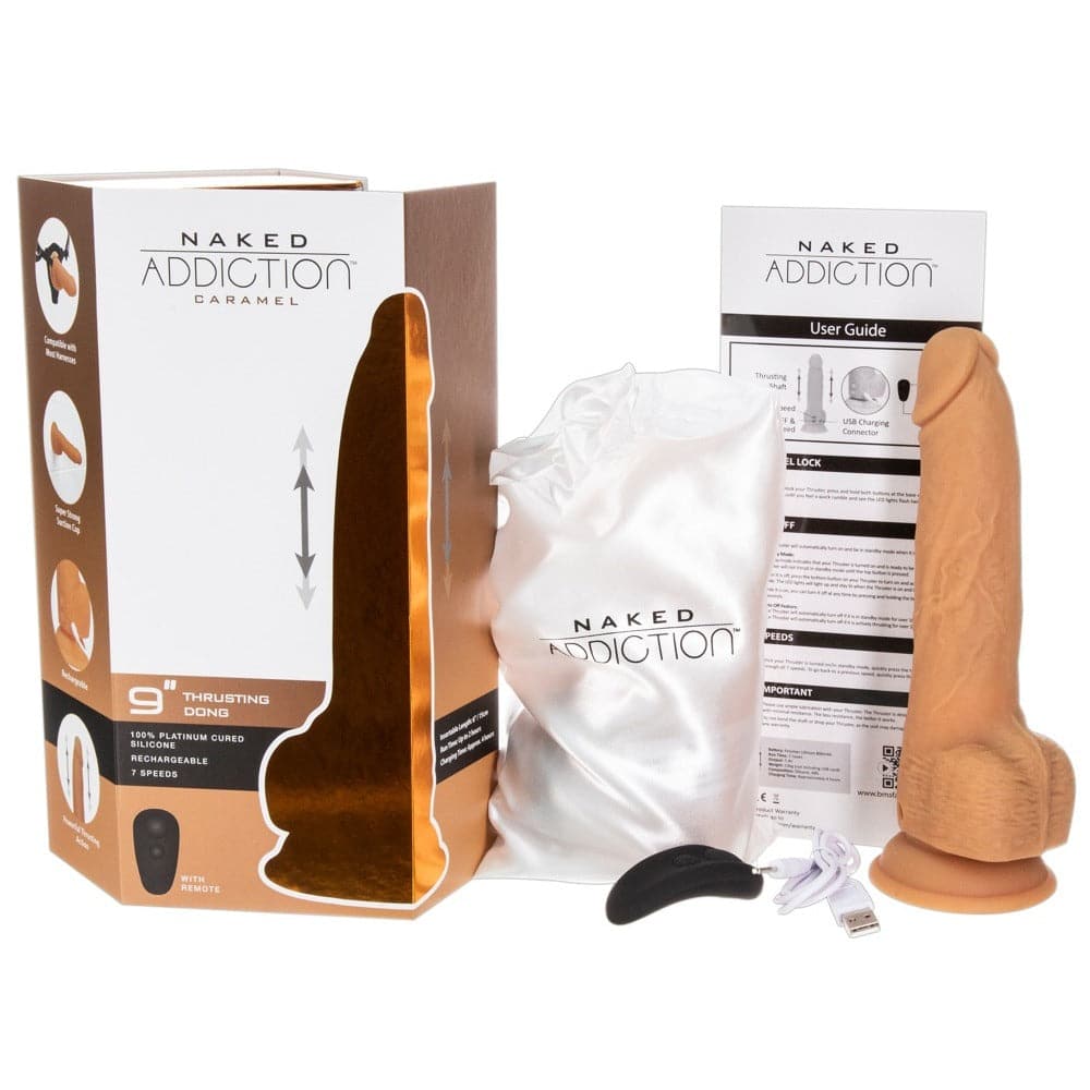 Naked Attraction 9 polegadas vibrador de impulso caramelo