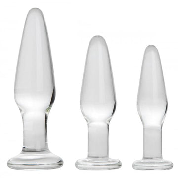 Kit de plugue anal de vidro XR Dosha de 3 peças