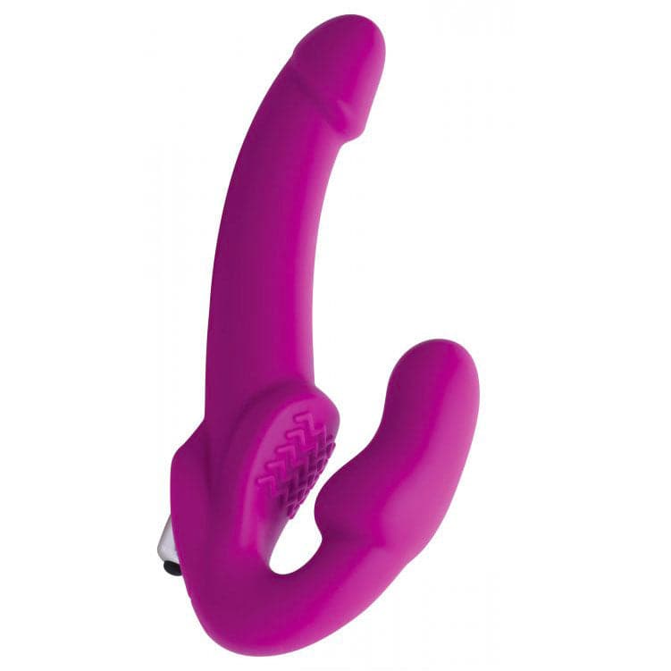 Consolador con correa de silicona sin tirantes y vibrador XR Evoke