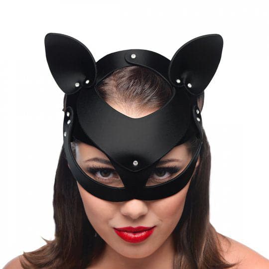 Máscara de couro para gato Master Series Bad Kitten