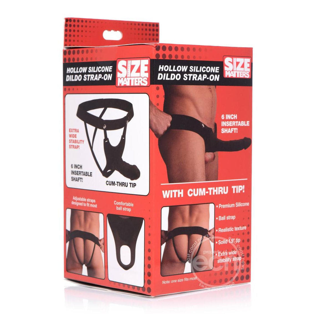 Consolador de silicona hueco Size Matters con correa