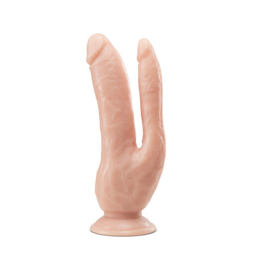 Dr. Skin Dual 8 polegadas dildo de dupla penetração com ventosa