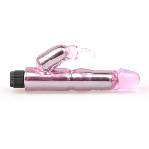 Vibrador de conejo rosa de cristal Waves Of Pleasure