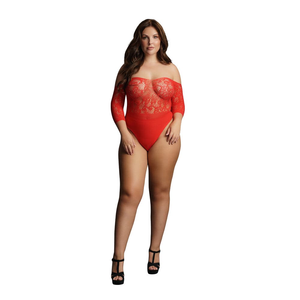Le Desir Crotchless Strass Teddy Vermelho Reino Unido 14 a 20